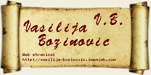 Vasilija Božinović vizit kartica